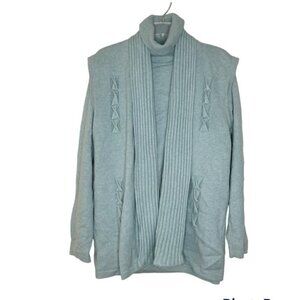 Yarell Vintage Light Green Wool Silk Blend Sweater and Vest Set US 6